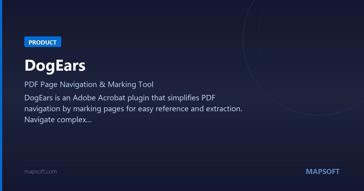 DogEars · Free PDF Page Tabs Plugin for Adobe Acrobat | Mapsoft