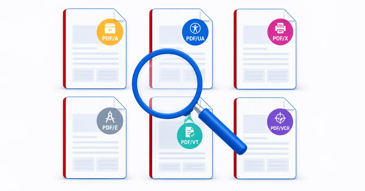 PDF Standards Explained: PDF/A, PDF/UA, PDF/X, PDF/E, PDF/VT, and Compliance Checking