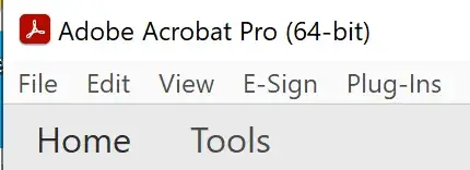 Adobe Acrobat DC title bar showing 32-bit or 64-bit version