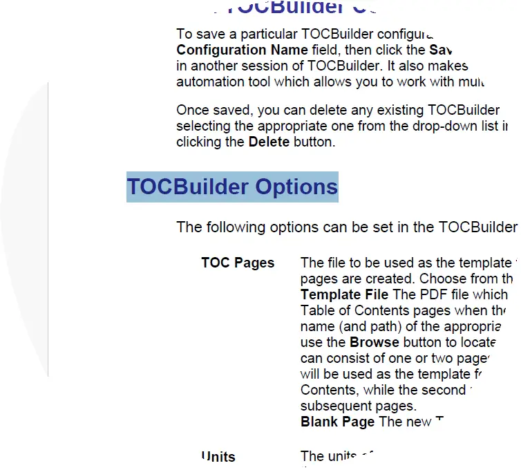 Bookmarker plug-in showing text selection for bookmark style definition in Adobe Acrobat