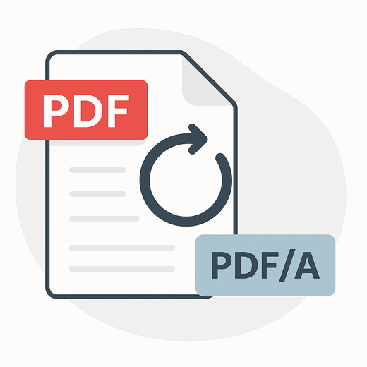 Illustration representing conversion from PDF to PDF/A