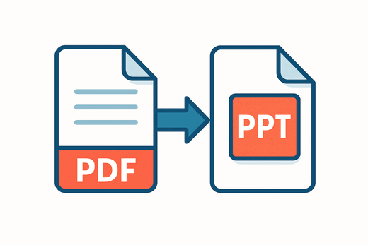 Illustration showing PDF to PowerPoint conversion