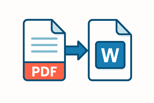 Illustration showing PDF to Word conversion