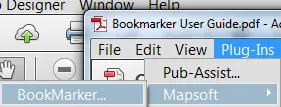 The Mapsoft Bookmarker plug-in for Adobe Acrobat main window