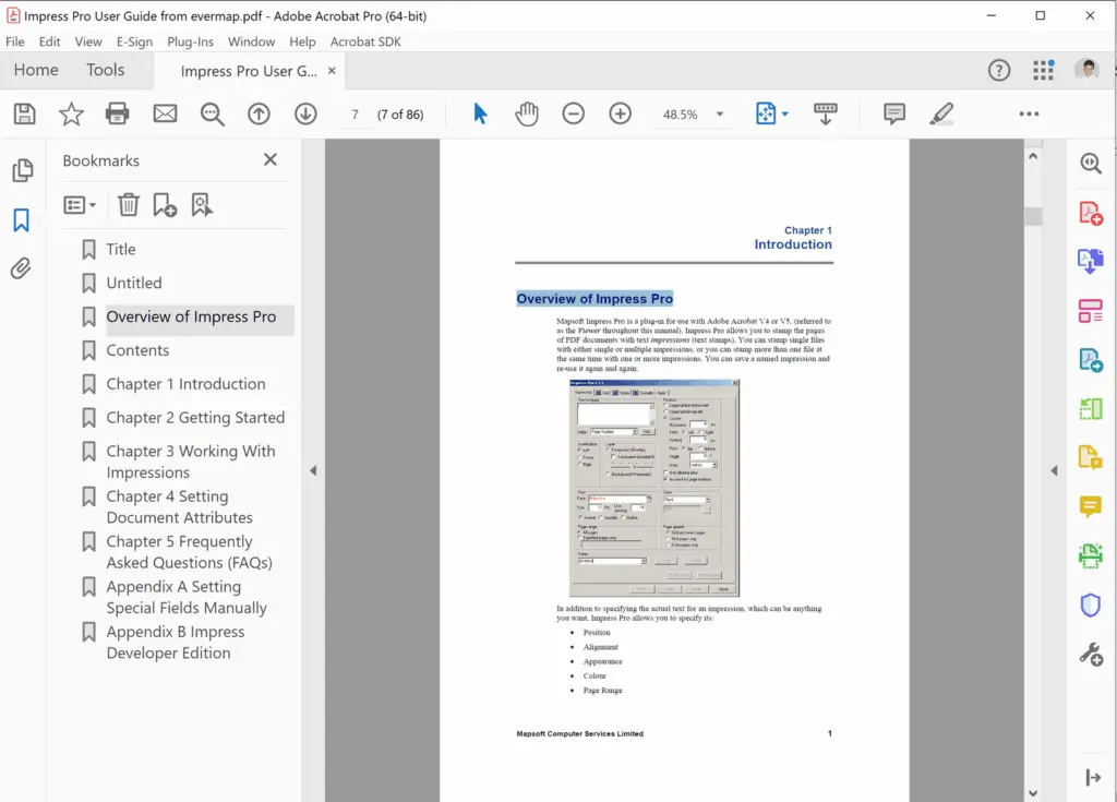 bookmarks in Acrobat