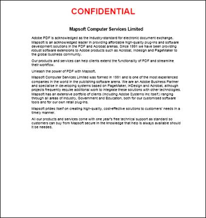 Confidential is stamped at the top of the pdf file page