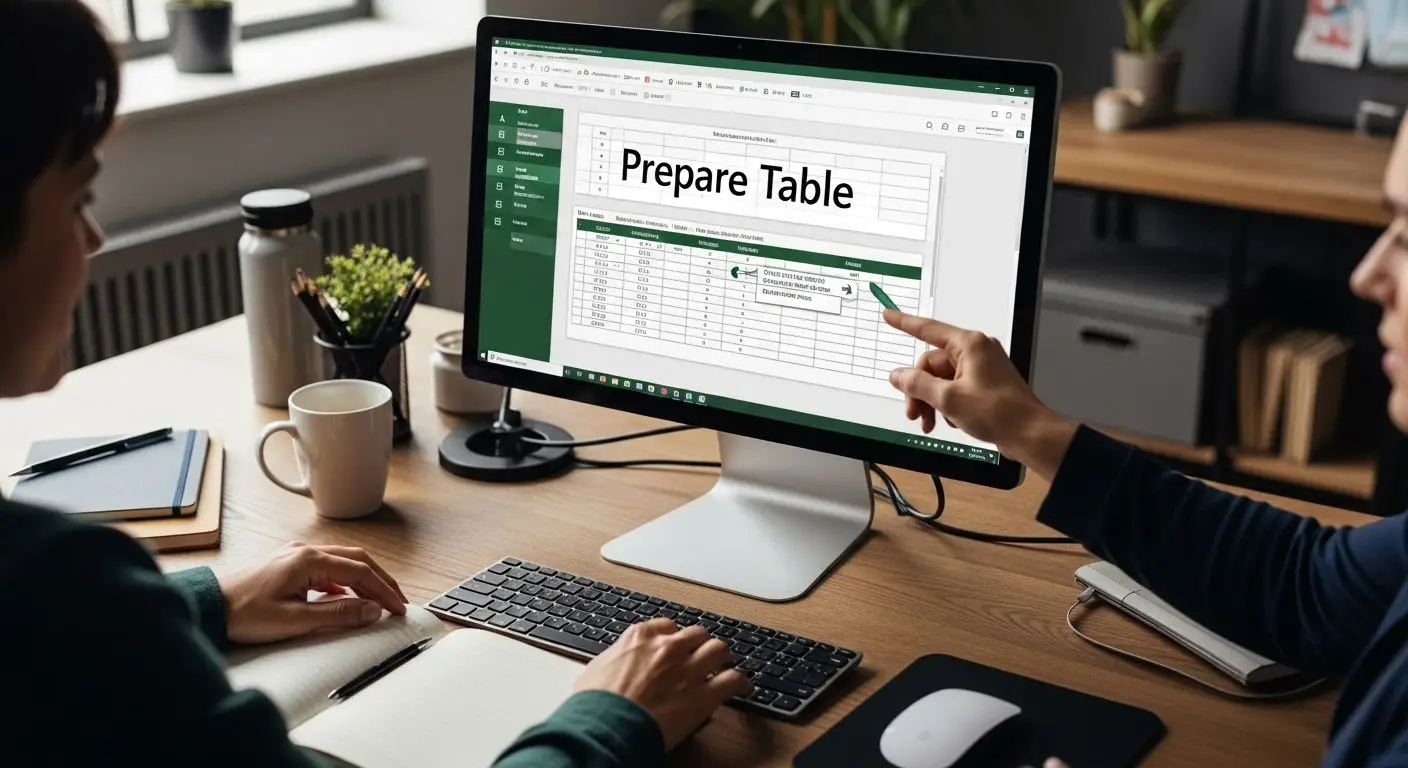 excel table to pdf preparation
