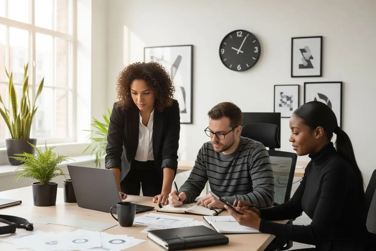 professional time management, teamwork, office productivity