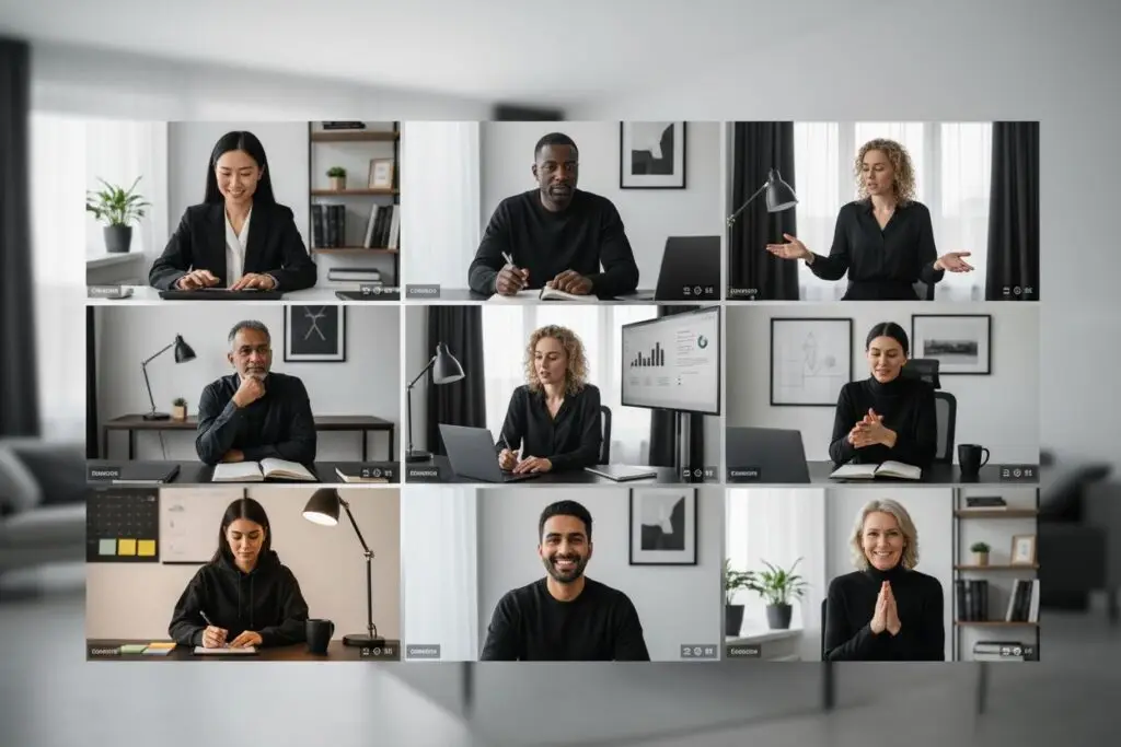 virtual meeting, remote teamwork, collaboration