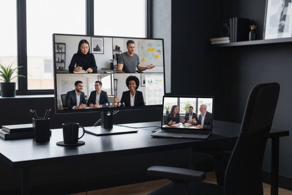 remote team management, video conference, digital collaboration