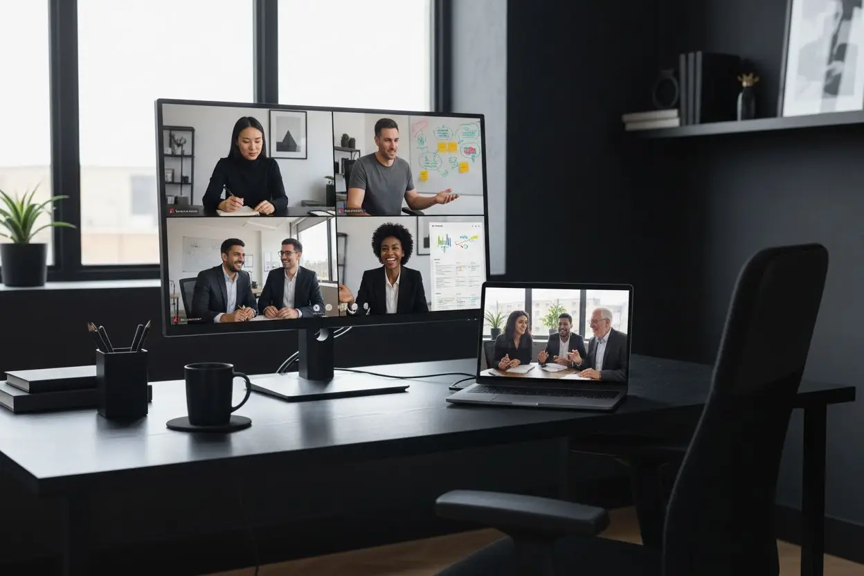remote team management, video conference, digital collaboration