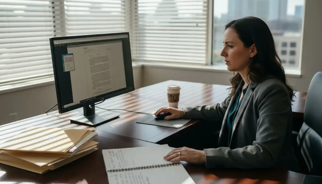 Professional using Adobe Acrobat Pro to optimize PDF