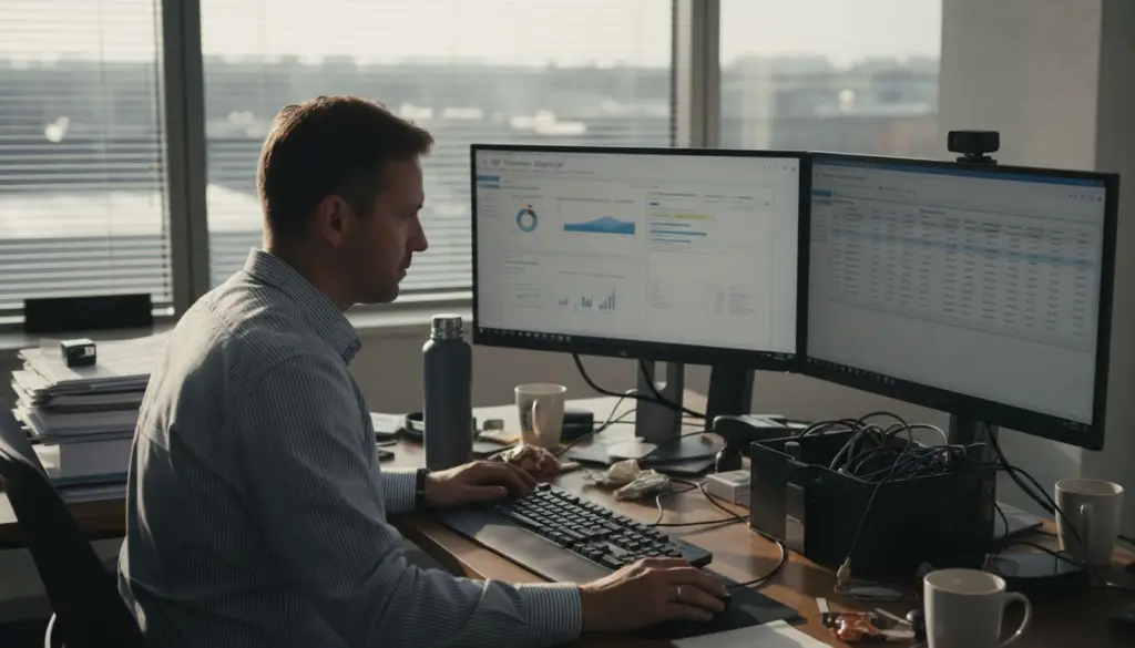 IT manager monitoring green PDF workflows
