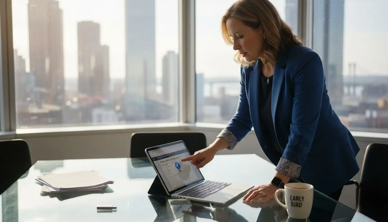 IT manager overseeing document conversion process