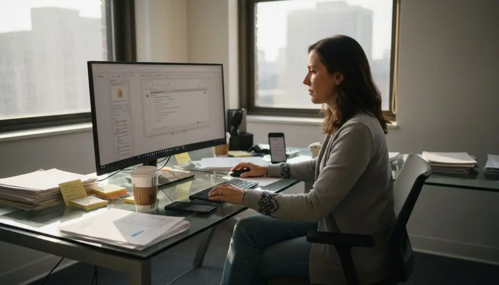 Person resizing PDF with Adobe Acrobat on office desktop