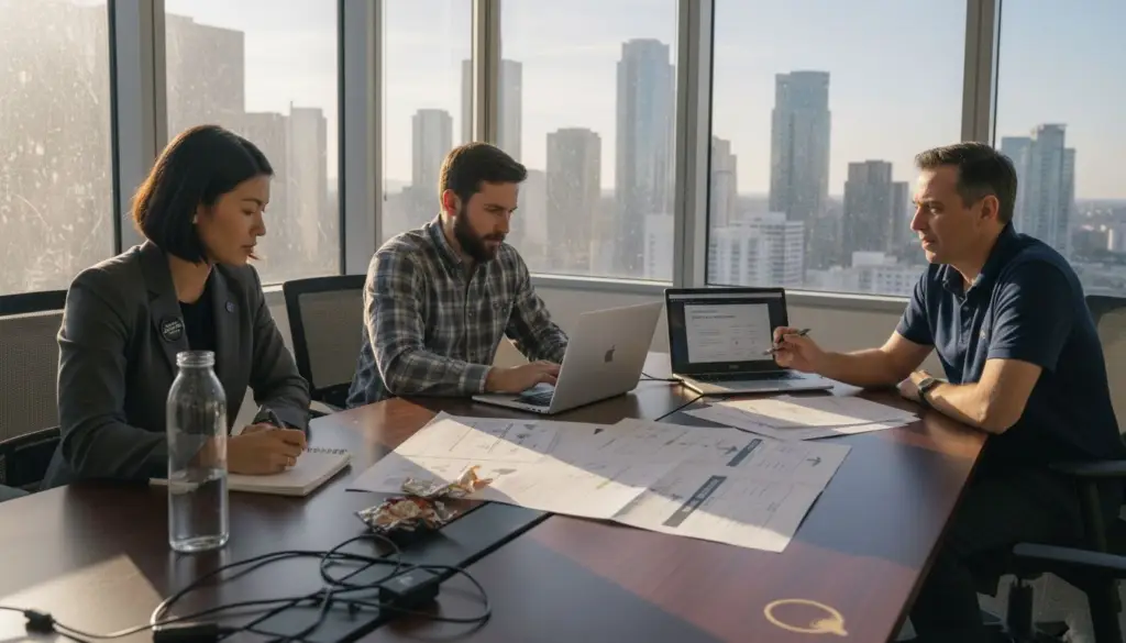 Team discussing document workflow automation