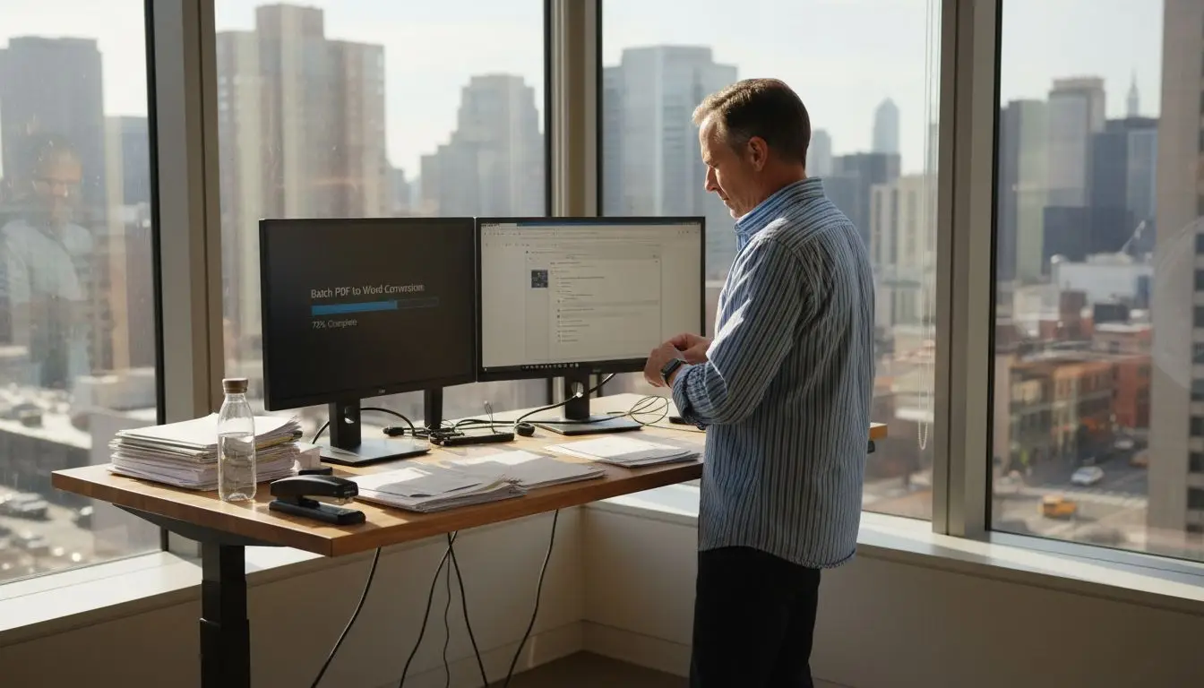 IT manager overseeing PDF conversion workflow