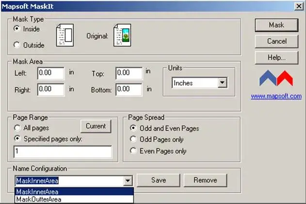 save the settings in the window to a configuration file