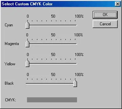 select a CMYK color to apply to the pdf stamp